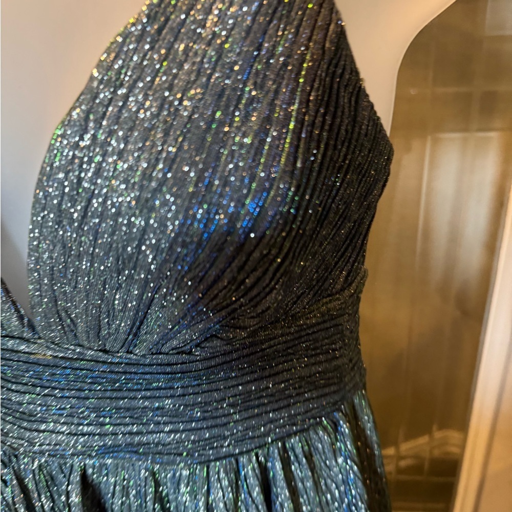 Lulu's Glittering Blue/Teal and Silver Mini Dress XS - Picture 2 of 12